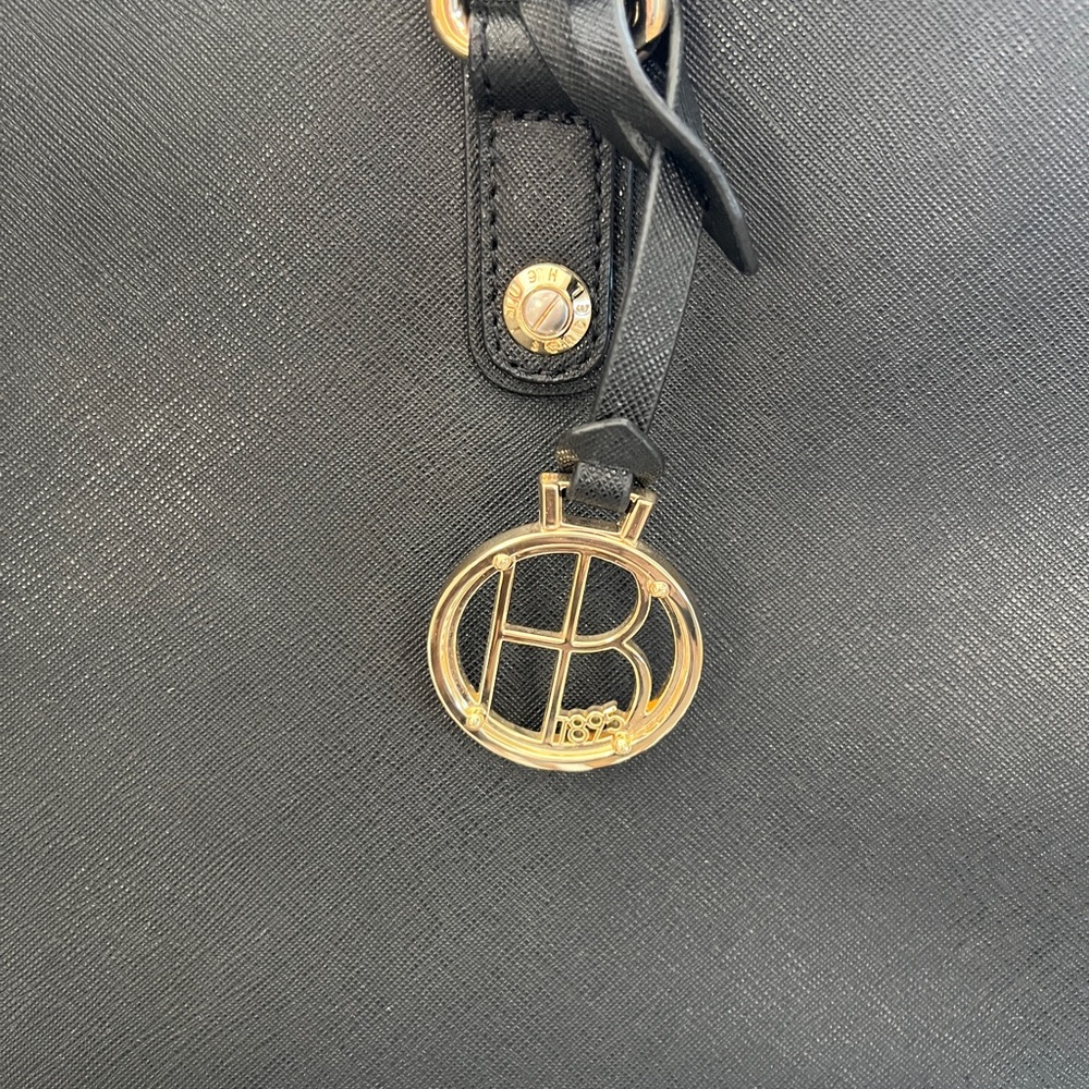 Henri Bendel Black West 57th Carryall Satchel with Gold Accents - Picture 6 of 14